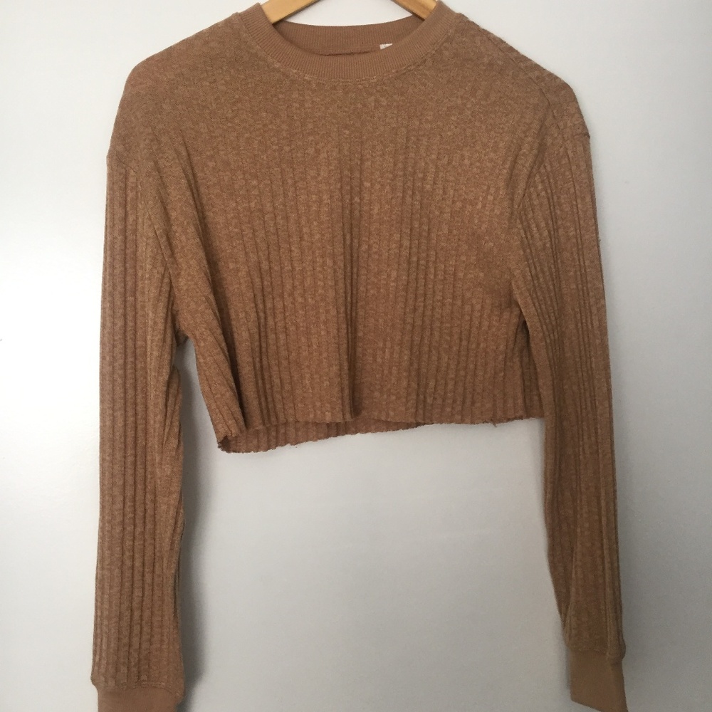Tan Cropped Sweater